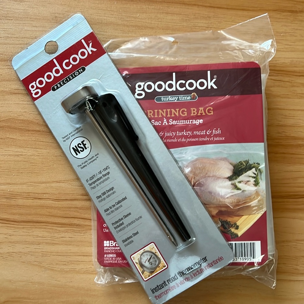 Goodcook brining bag and instant read thermometer